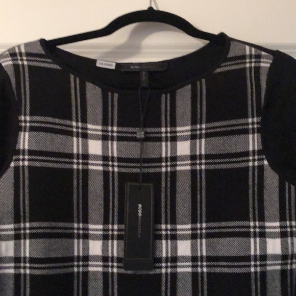 BCBG Black Plaid Dress -NWT - Picture 5 of 7